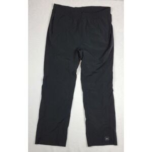 REI Mens Training Pants Large Pull On Nylon Spandex Drawstring‎ Black Zip Ankles